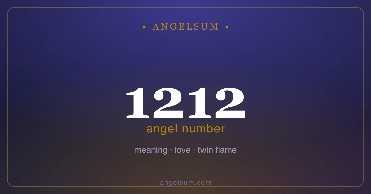Angel number 1212 — meaning