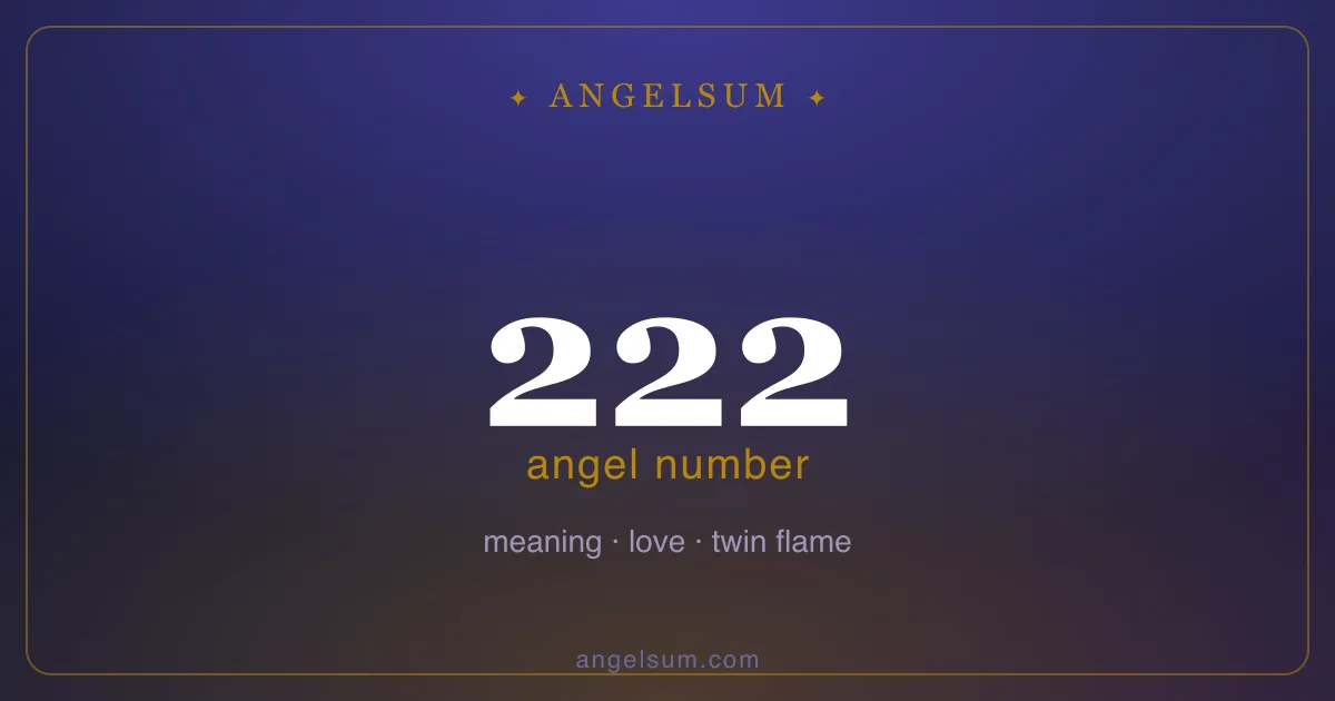 Angel number 222 — meaning