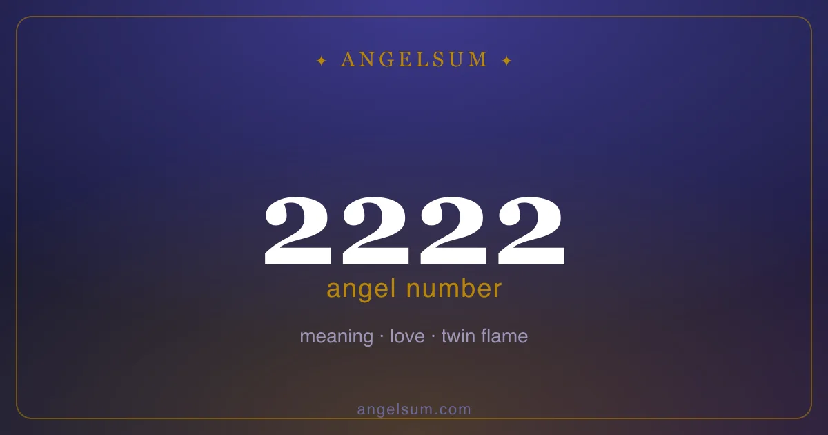Angel number 2222 — meaning