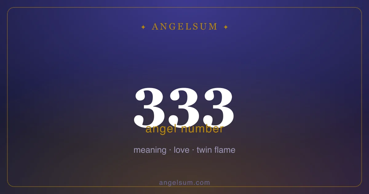 Angel number 333 — meaning
