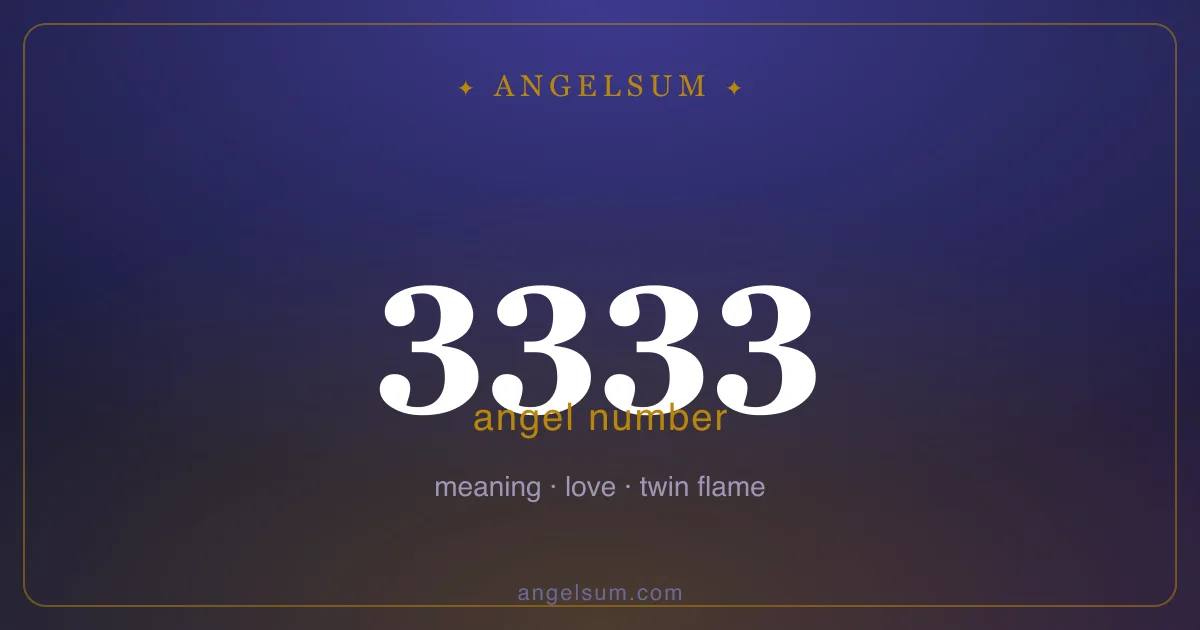 Angel number 3333 — meaning