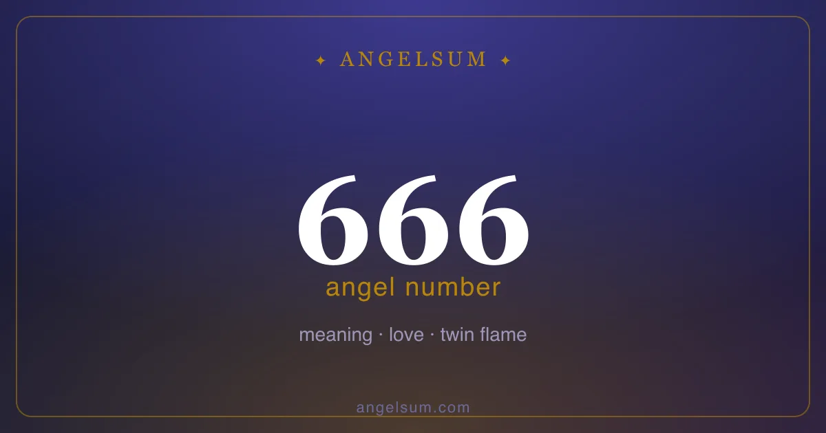 Angel number 666 — meaning