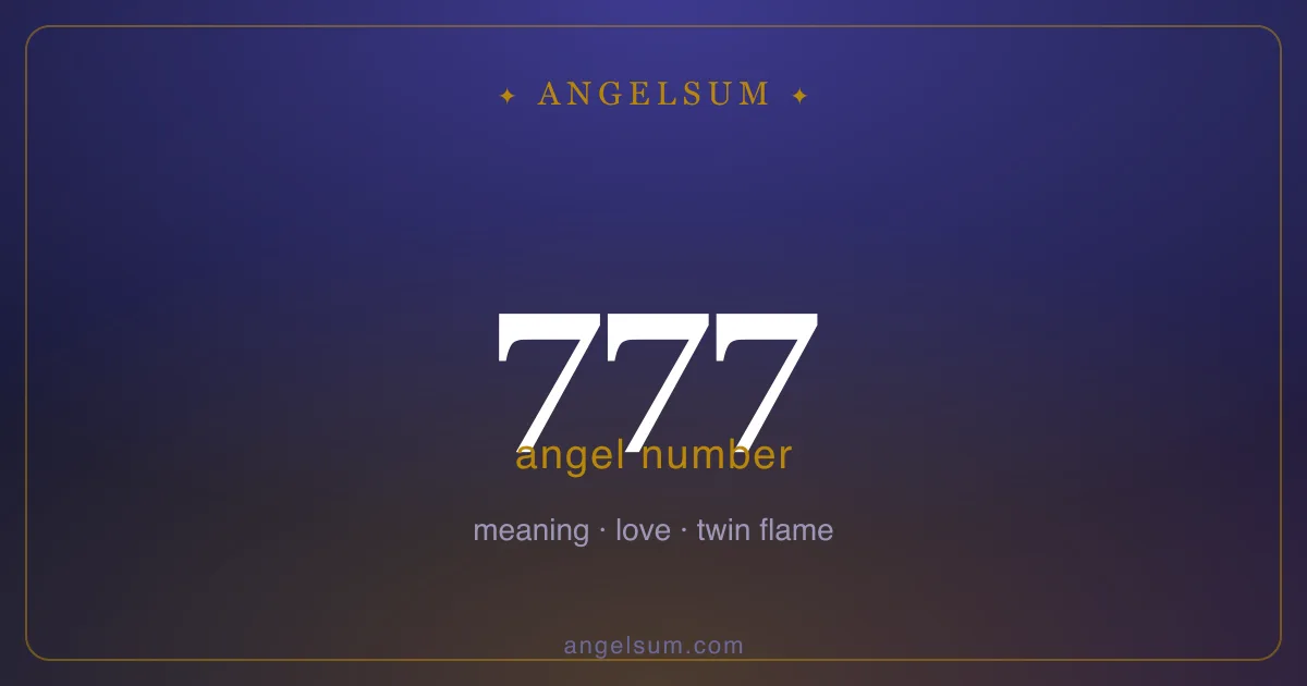 Angel number 777 — meaning