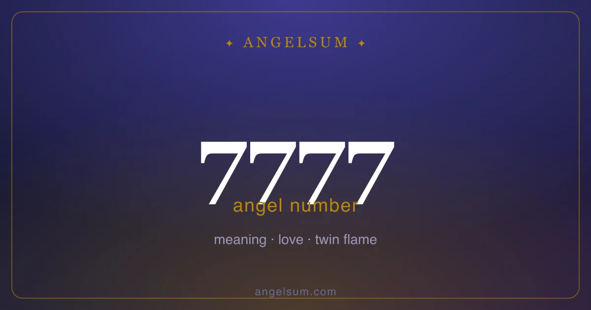 Angel number 7777 — meaning