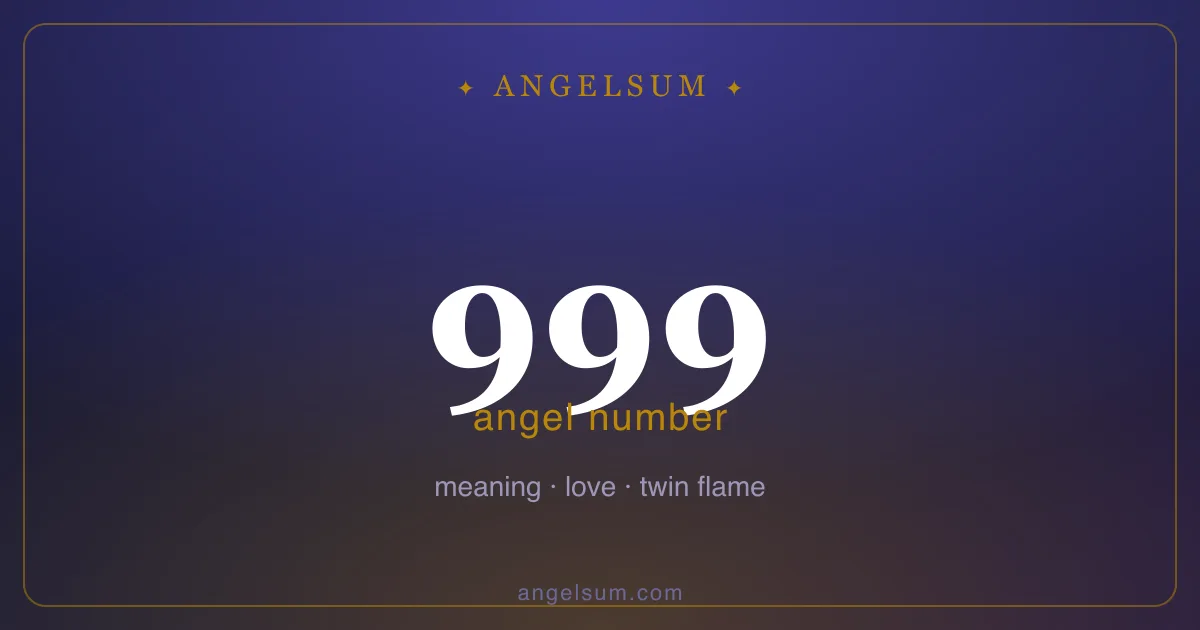 Angel number 999 — meaning