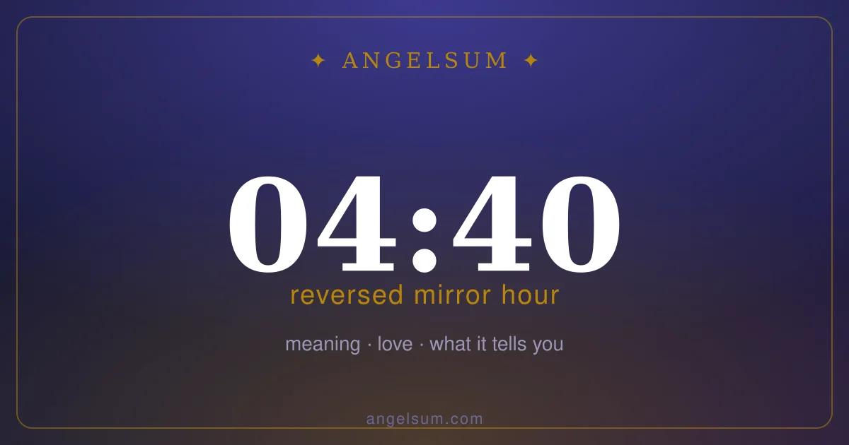 04:40 on the clock — mirror hour meaning