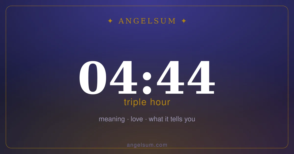 04:44 on the clock — mirror hour meaning