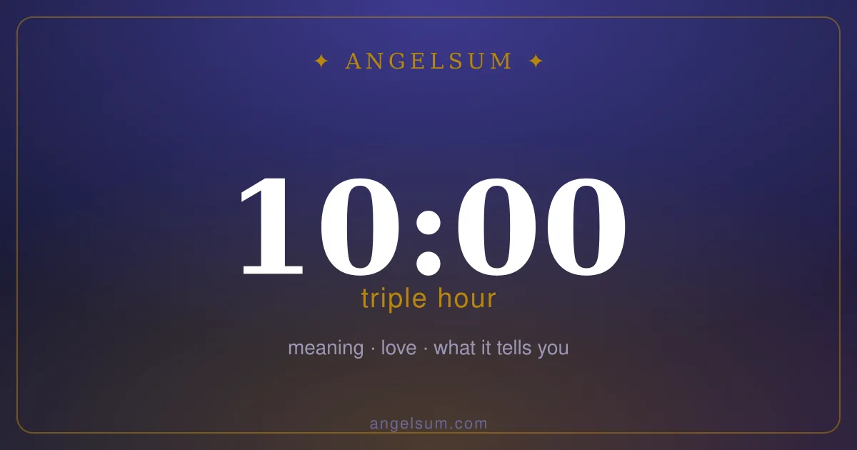 10:00 on the clock — mirror hour meaning