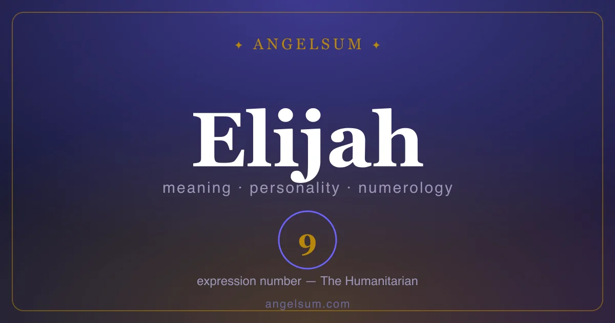 The name Elijah — meaning, personality and numerology