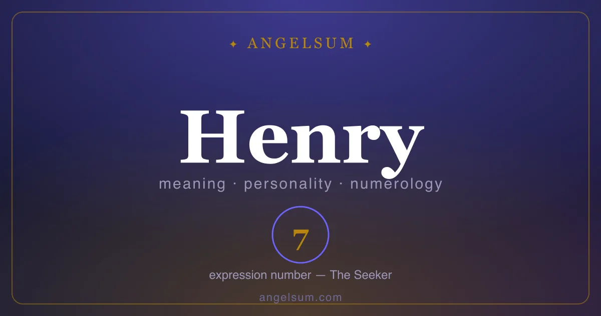 The name Henry — meaning, personality and numerology