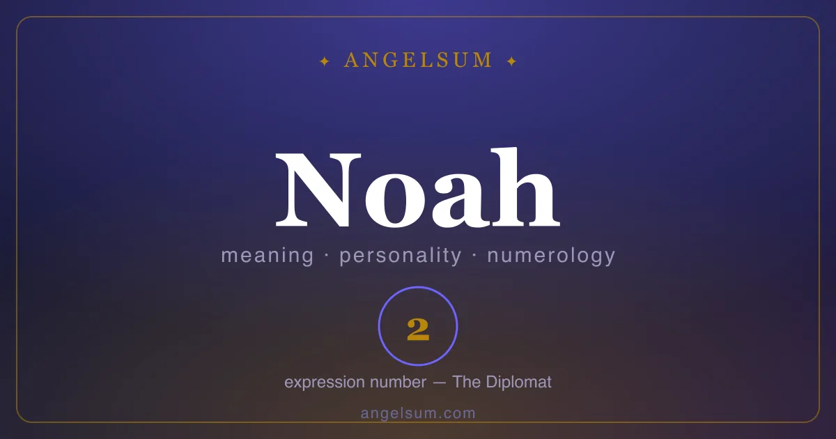 The name Noah — meaning, personality and numerology