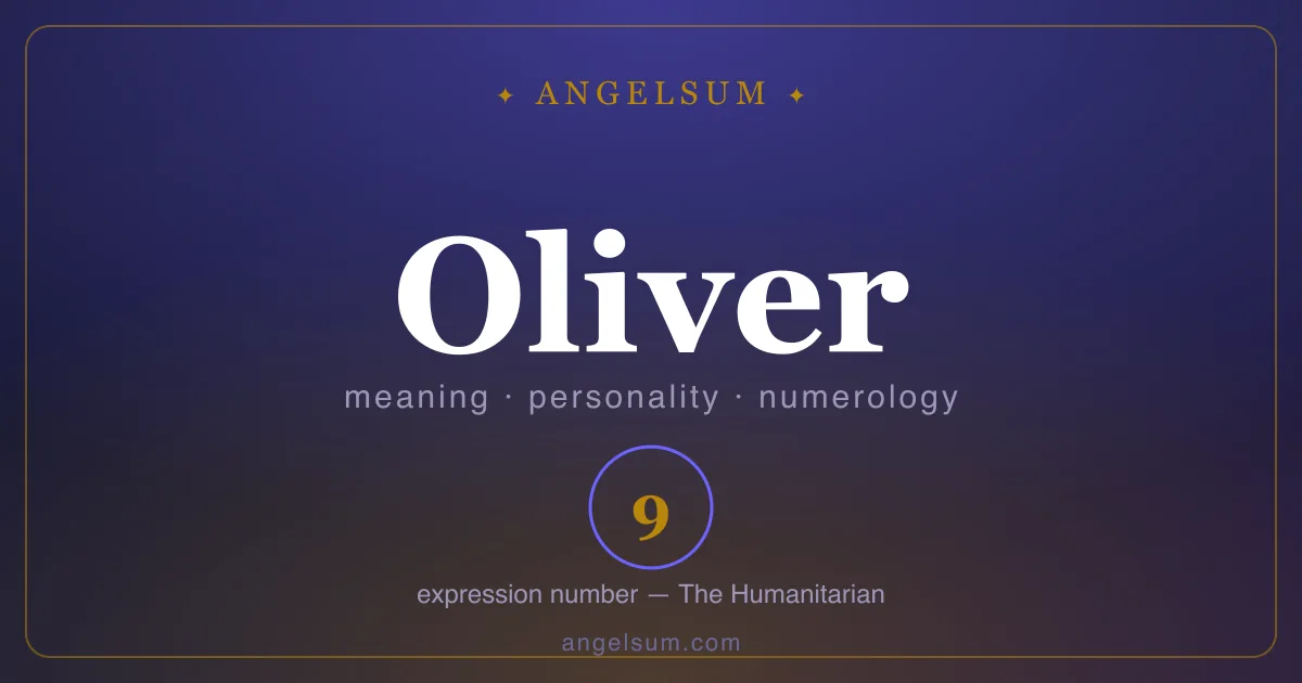 The name Oliver — meaning, personality and numerology