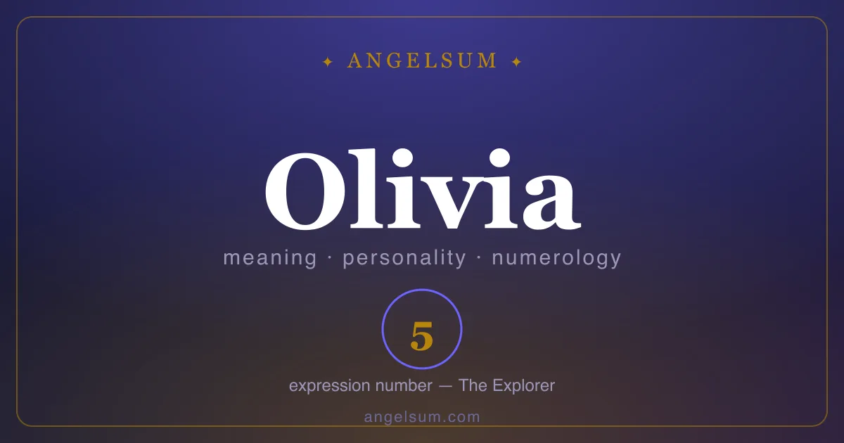 The name Olivia — meaning, personality and numerology