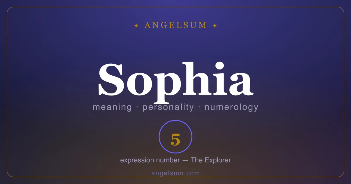 The name Sophia — meaning, personality and numerology