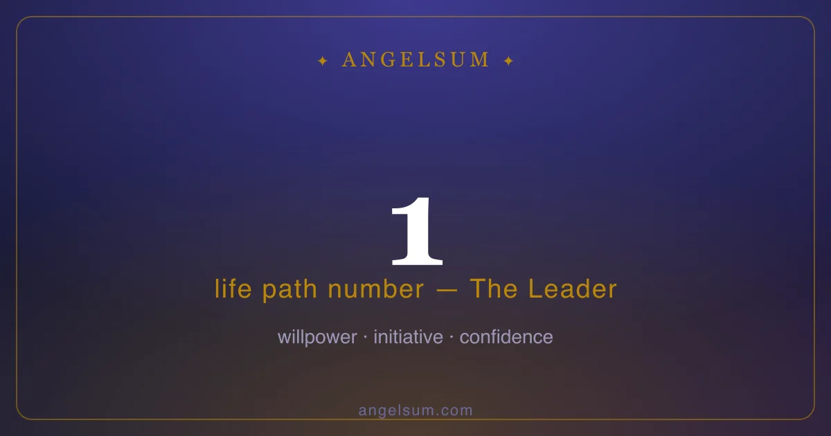 Life path number 1 in numerology — The Leader