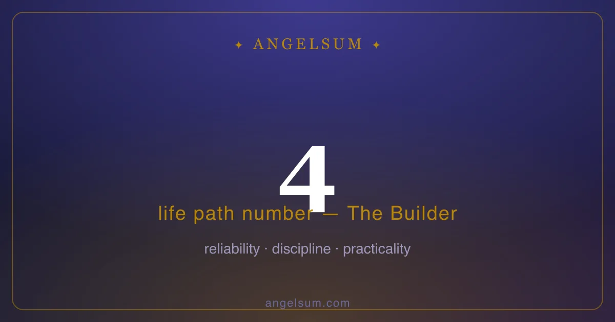 Life path number 4 in numerology — The Builder