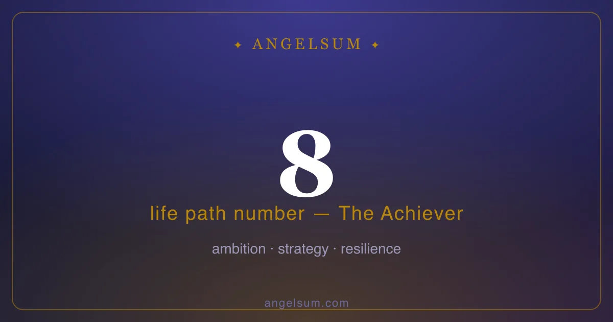 Life path number 8 in numerology — The Achiever